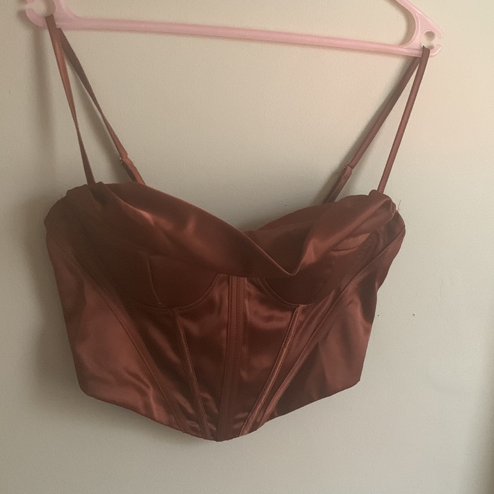 Copper Brown Corset Top - Picture 4 of 7